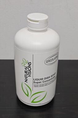 New Natural Visions Liquid Dish Soap Super Concentrate Green Apple Scent-1 Liter